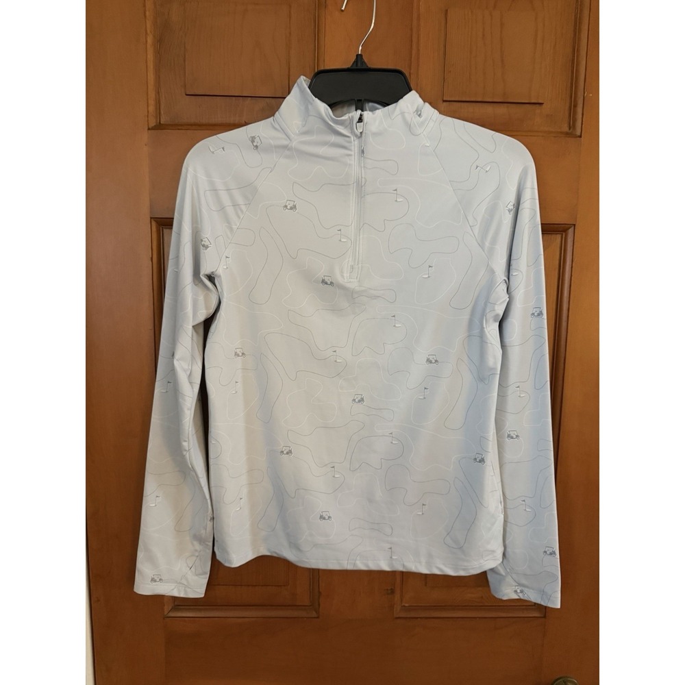 Boys' All In Motion Light Blue Soft Stretch 1/4 Zip Pullover Golf Size Large NWT